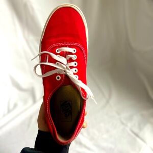 Red vans skate shoes size 10